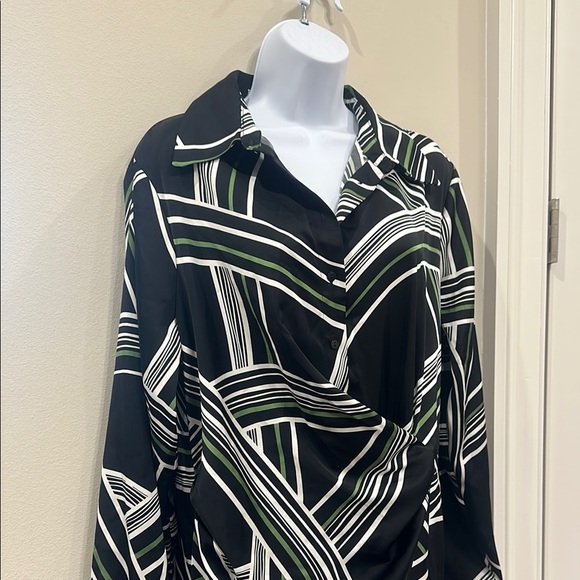 Worthington Elegant Black and White Patterned Dress- XL - Picture 4 of 9